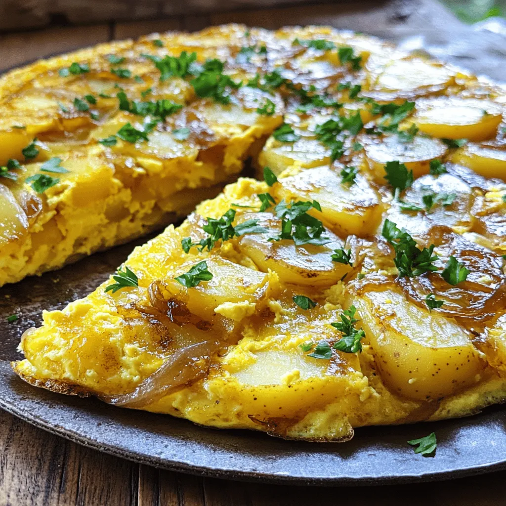 The main ingredients in a traditional Tortilla Española are simple yet vital. You need four large eggs and two medium-sized Yukon Gold potatoes. Yukon Golds work well because they are creamy and hold their shape. You can also add one large onion if you like a sweeter flavor.