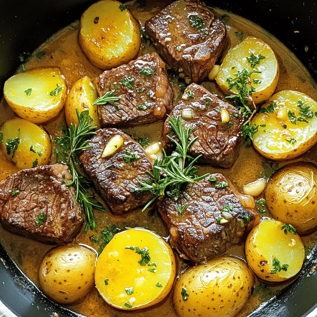 - Sirloin steak - Baby potatoes - Unsalted butter