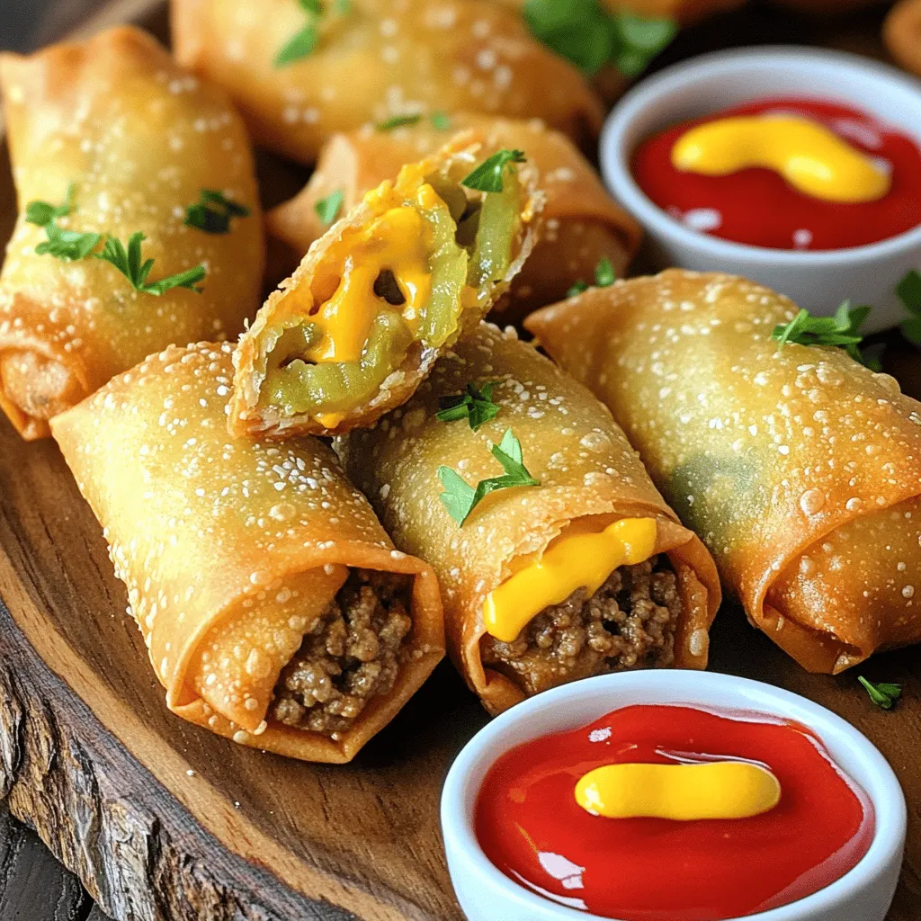 To make cheeseburger egg rolls, you need a few key ingredients: