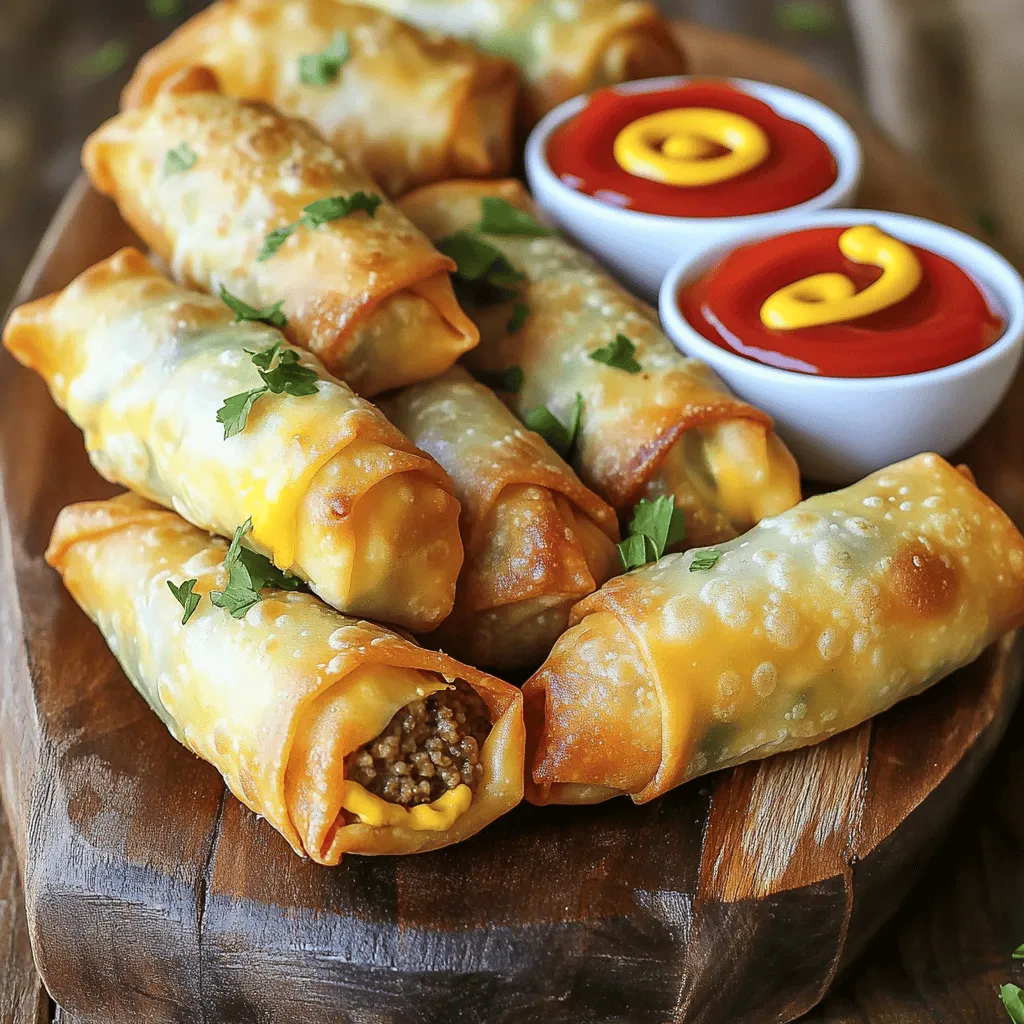 Cheeseburger Egg Rolls Tasty Fried Snack Idea