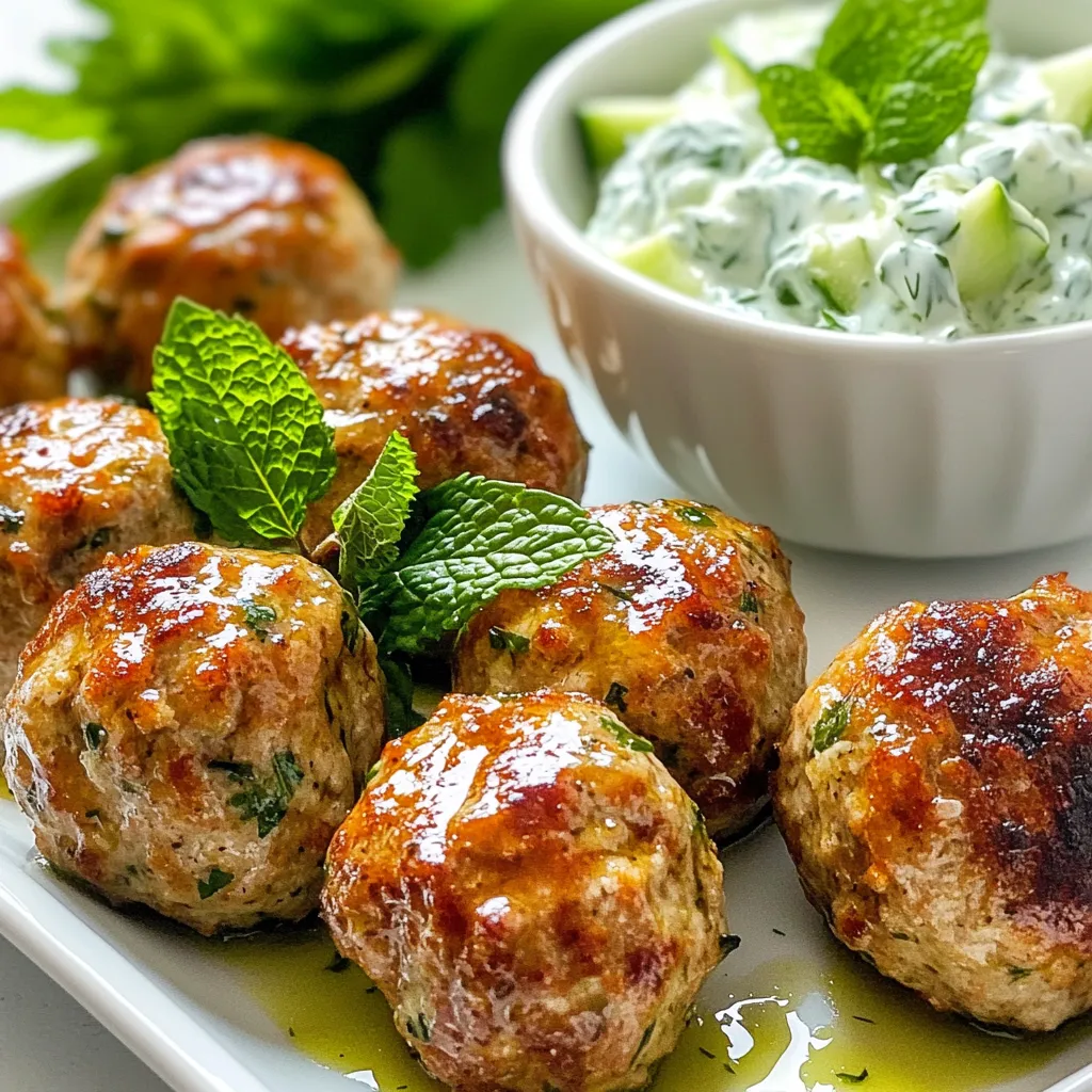 Greek Turkey Meatballs with Tzatziki Delightful Dish