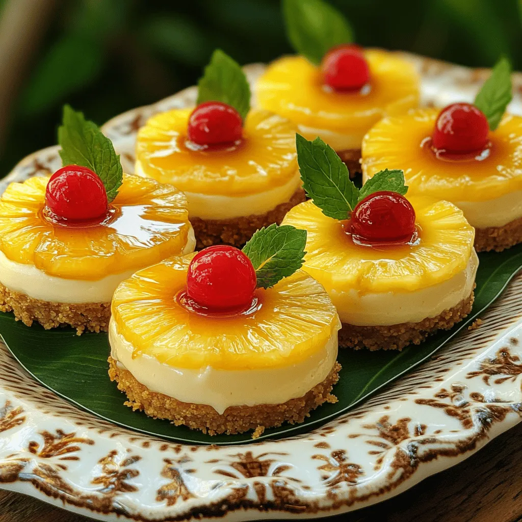 - 1 cup crushed graham crackers - 1/4 cup granulated sugar - 1/2 teaspoon ground cinnamon - 1/4 cup unsalted butter, melted - 8 oz cream cheese, softened - 1/2 cup powdered sugar - 1 teaspoon vanilla extract - 1 cup heavy whipping cream - 1 can (8 oz) pineapple slices, drained