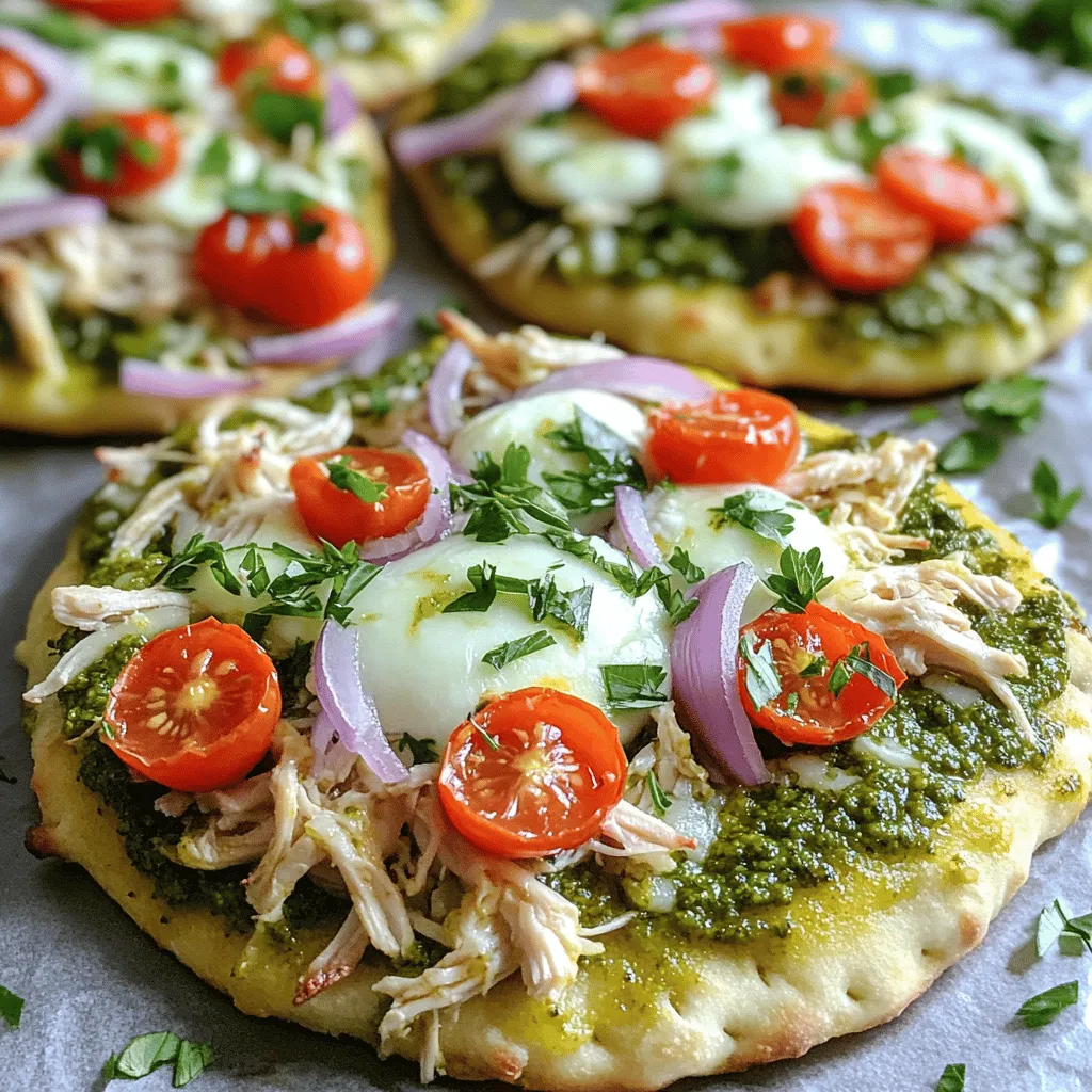 Pesto Chicken Flatbread with Garden Herbs Recipe