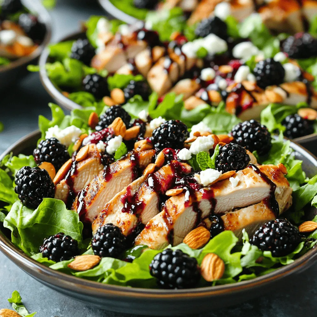 The blackberry chicken salad recipe uses fresh, simple ingredients. Each one adds flavor and texture.