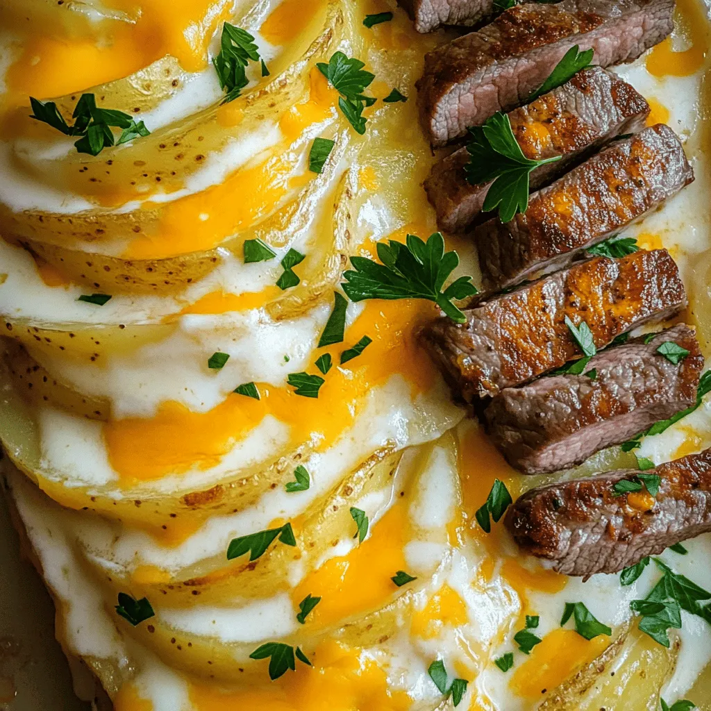 The main ingredients for scalloped potatoes are russet potatoes, cream, and cheese. You will need four large russet potatoes, sliced thin. This gives the dish a nice texture. For the creamy sauce, use one cup of heavy cream and one cup of milk. These two make the potatoes rich and smooth.