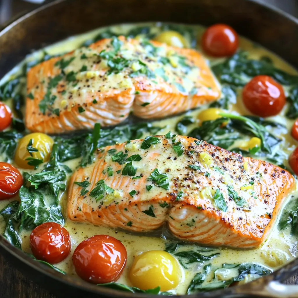 One-Pan Creamy Lemon Garlic Salmon Simple Delight
