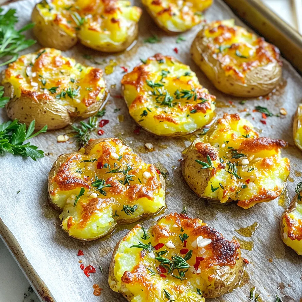 Crispy Garlic Herb Smashed Potatoes Flavorful Side Dish