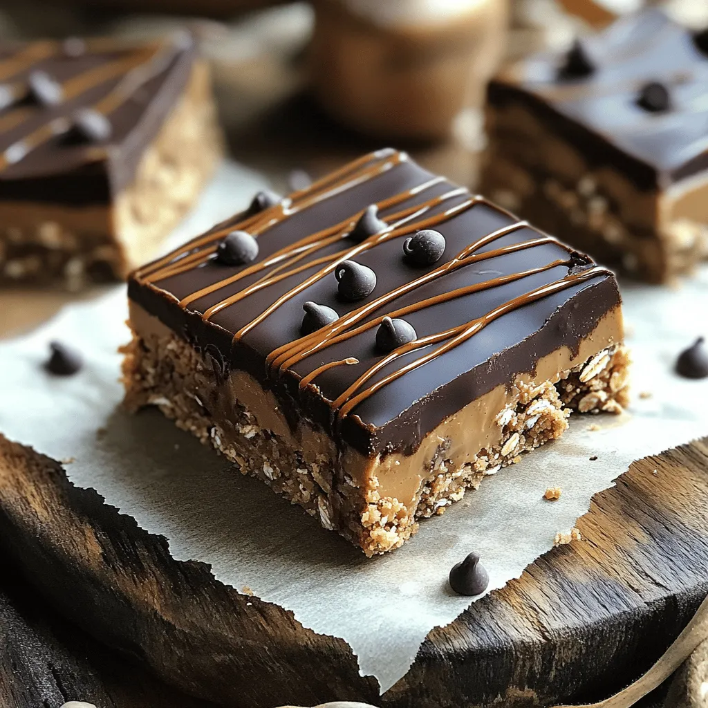 No-Bake Chocolate Peanut Butter Oat Bars Delight