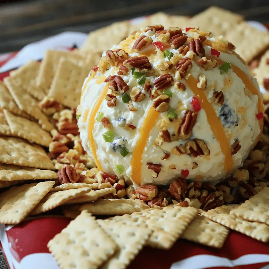 A great football cheese ball starts with the best cheese ball ingredients. The base is cream cheese. It gives the cheese ball a smooth texture. I use 16 oz of softened cream cheese. This makes the cheese ball creamy and rich.