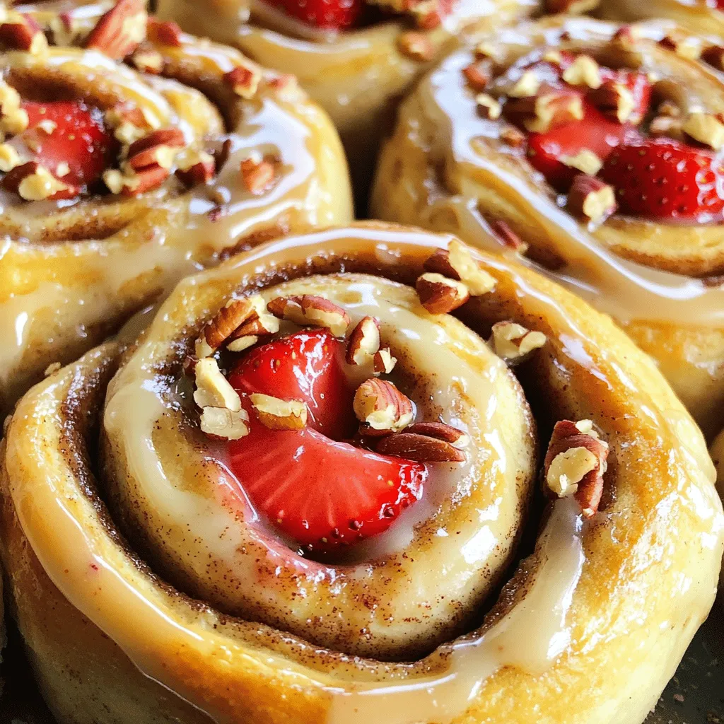 The main ingredients for strawberry cheesecake cinnamon rolls include simple yet flavorful items.