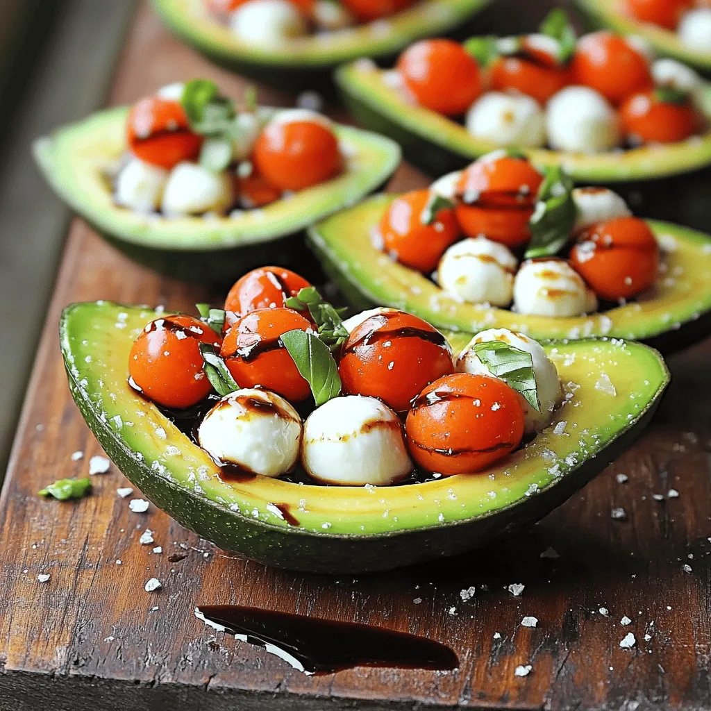 To make Caprese Stuffed Avocado, you need fresh, simple ingredients. Here’s what you’ll need: