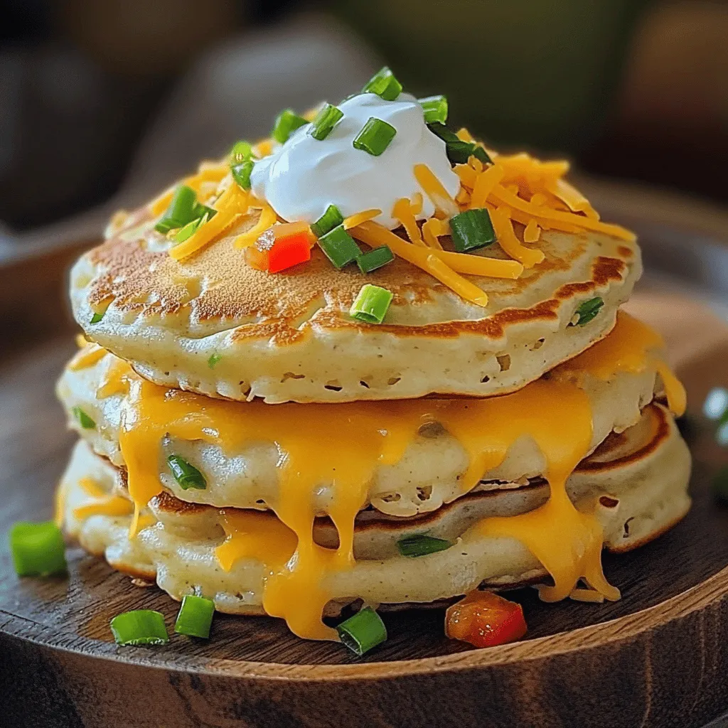Cheesy savory pancakes offer a fun twist on traditional breakfast food. They are fluffy and packed with flavor. You can enjoy them at any meal, not just breakfast.