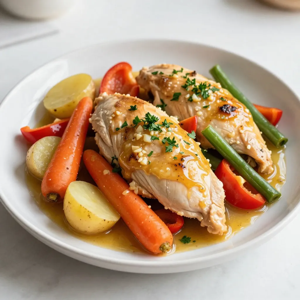 Savory Slow Cooker Garlic Butter Chicken &#038; Veggies
