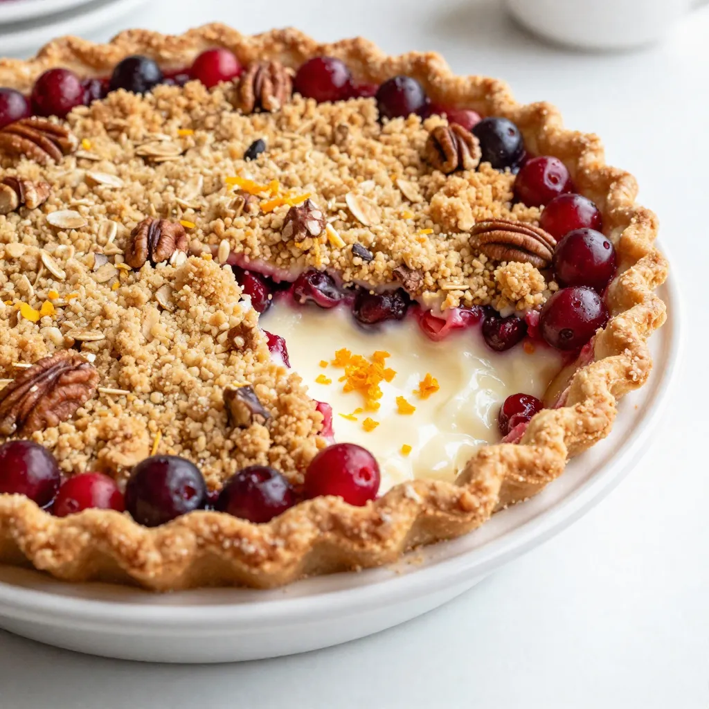 Cranberry Cream Cheese Crumb Pie Delightful Recipe