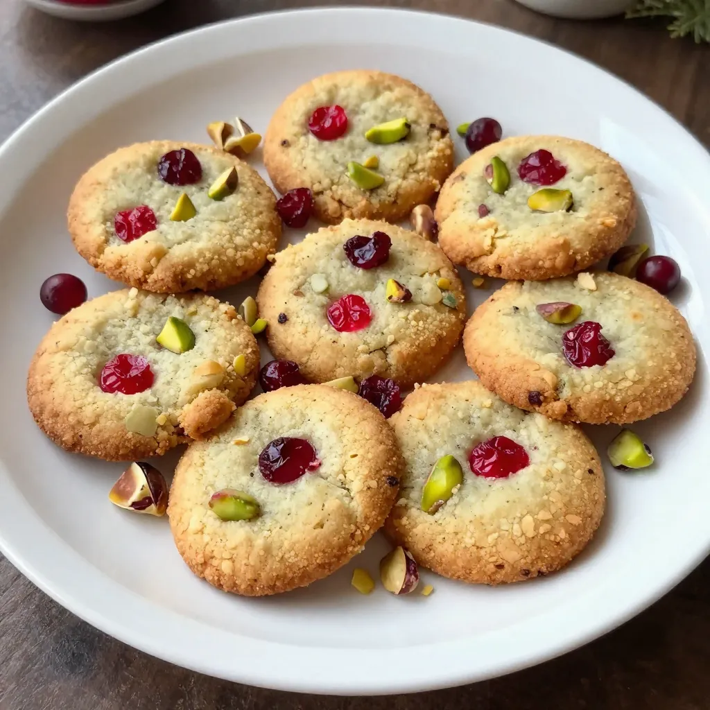 Cranberry Pistachio Shortbread Cookies Delightful Treat
