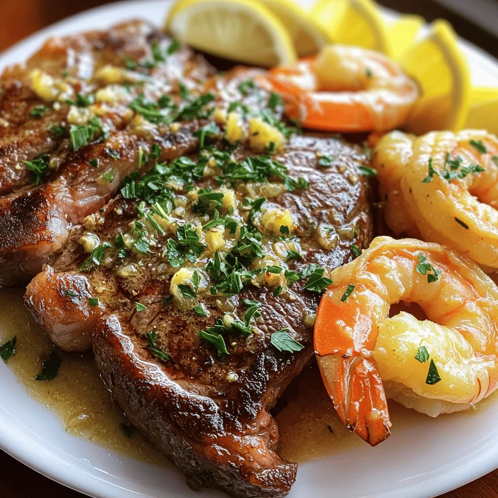 Garlic Butter Steak and Shrimp Easy Dinner Delight