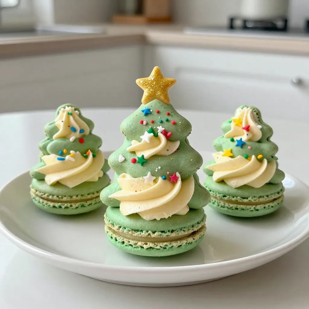 Christmas Tree Macaron Cakes Festive Holiday Delight