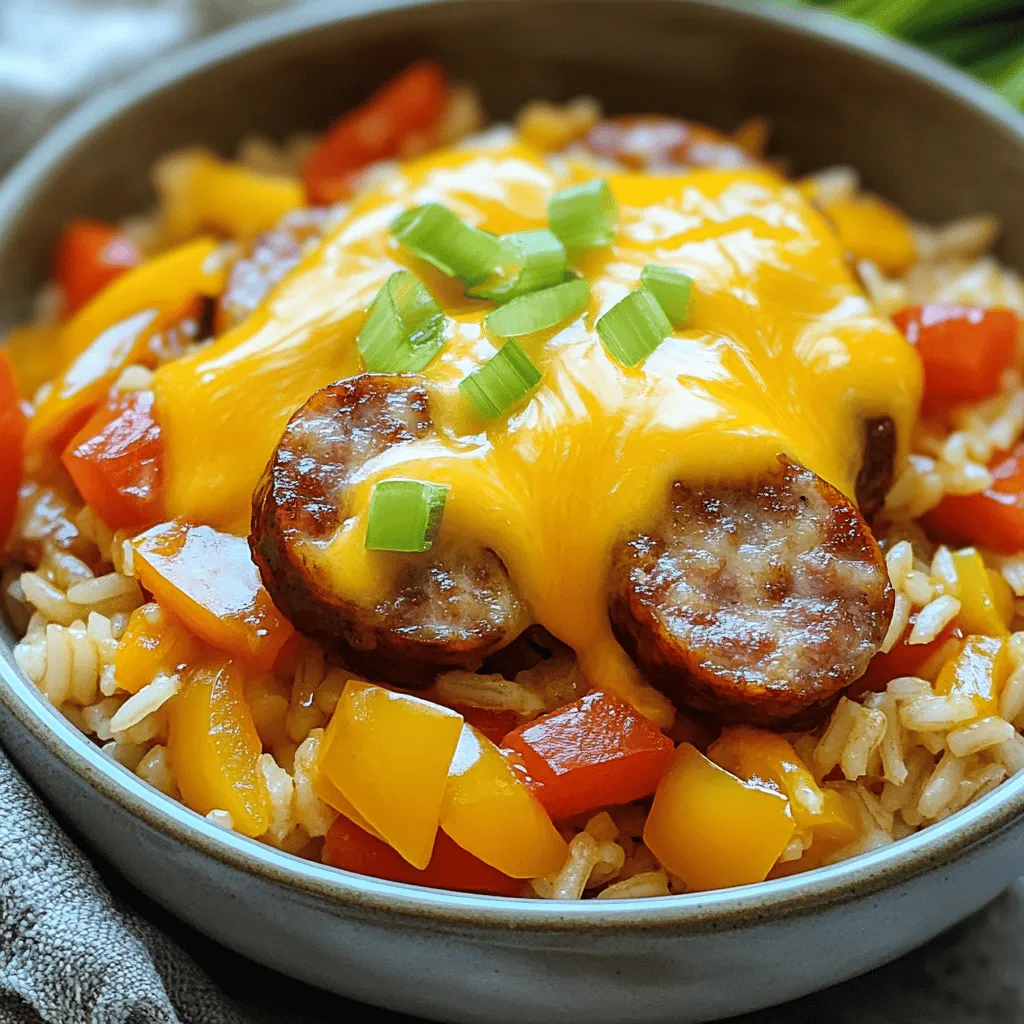 The cheesy sausage and rice recipe shines with its key ingredients. Each one brings flavor and comfort to your table.