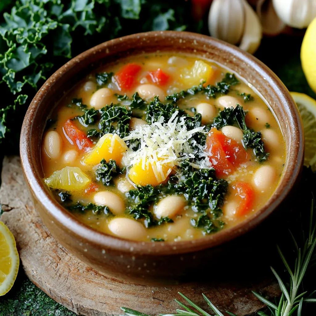 Slow Cooker Tuscan White Bean Kale Soup Delicious Bowl