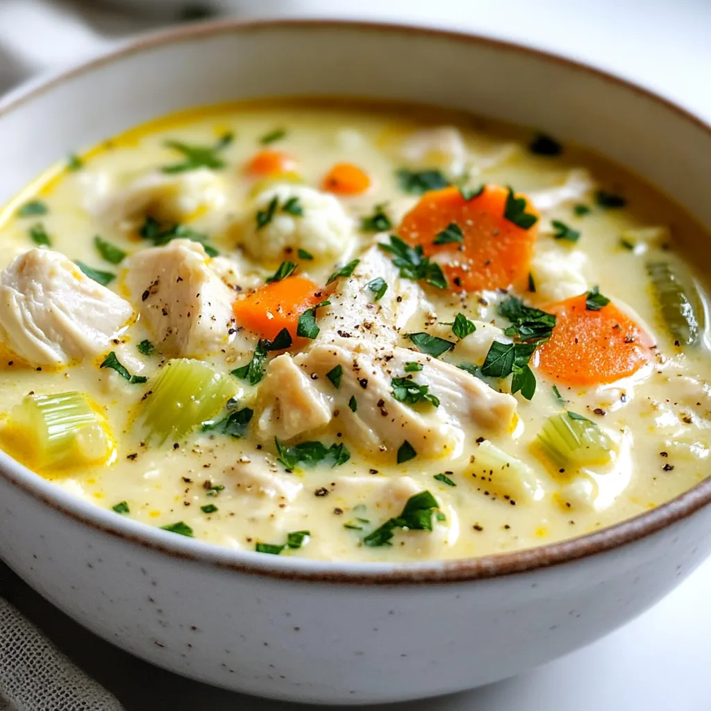 Keto Chicken Pot Pie Soup Comforting and Delicious Dish