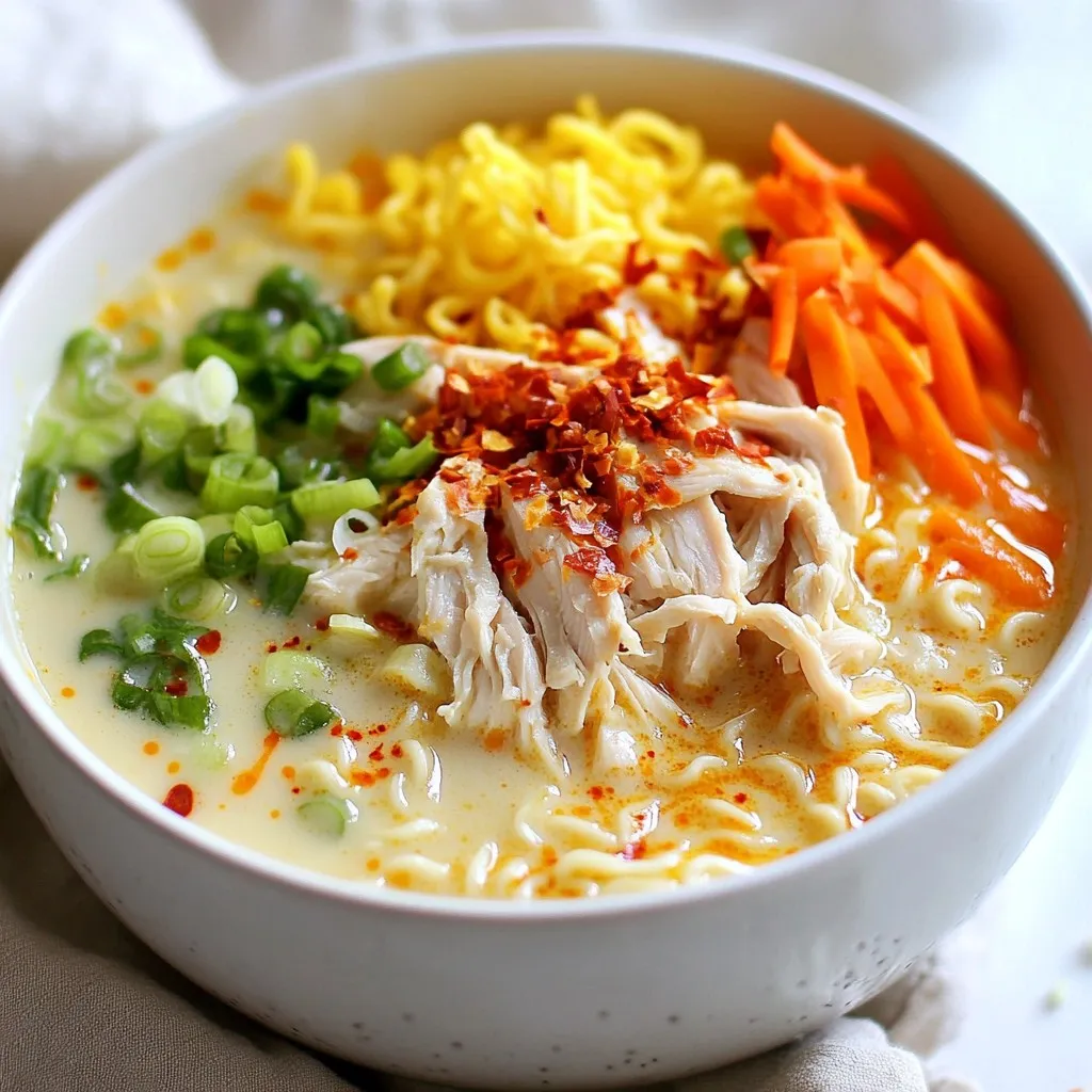 Fiery Chicken Ramen with Creamy Garlic Broth Delight