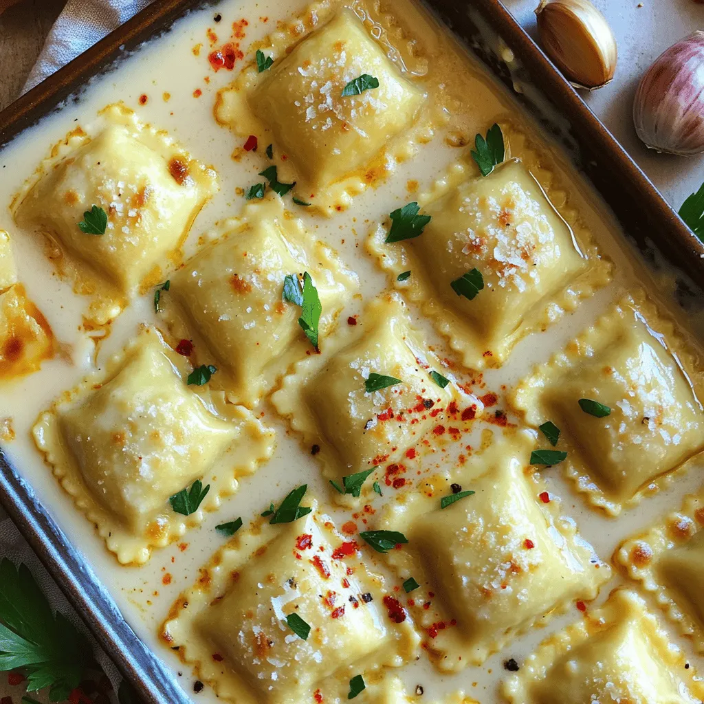 For homemade roasted garlic ravioli, you need simple yet tasty ingredients. First, let