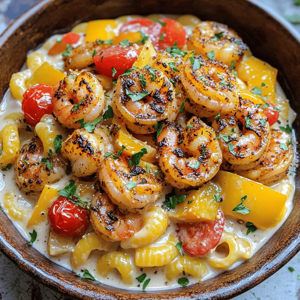 The blackened shrimp cavatappi recipe shines with bold flavors and simple ingredients. To make this dish, you need cavatappi pasta, shrimp, and fresh vegetables.