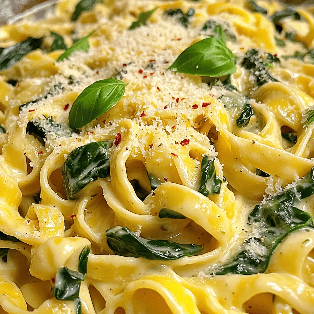 Creamy Garlic Pasta with Spinach Nourishing Delight