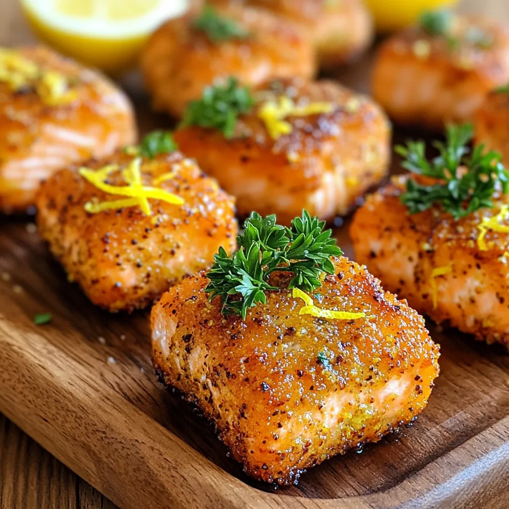 Crispy Air Fryer Lemon Pepper Salmon Bites Recipe