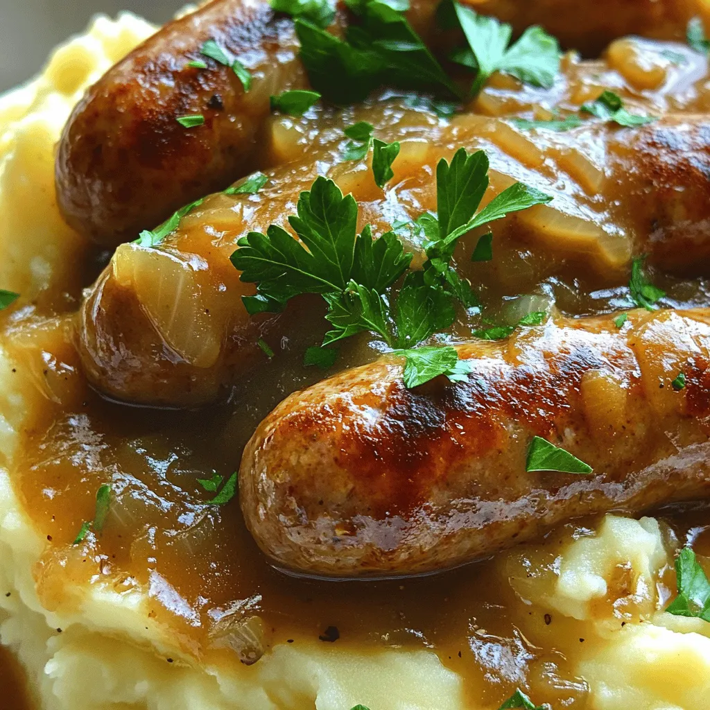 Bangers and Mash with Onion Gravy Savory Comfort Food