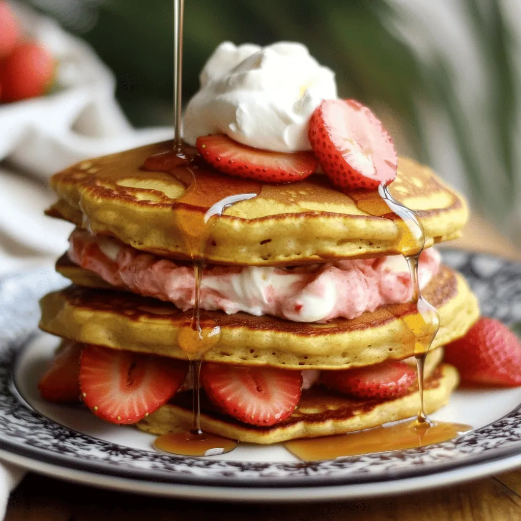 Gluten-free strawberry cheesecake pancakes are a sweet breakfast treat. They mix the creamy taste of cheesecake with the fresh flavor of strawberries. This delightful dish uses gluten-free pancakes as the base. You can enjoy them without worrying about gluten.