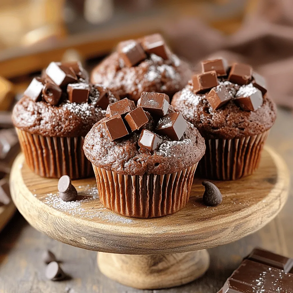 Bakery-Style Double Chocolate Muffins Easy and Tasty