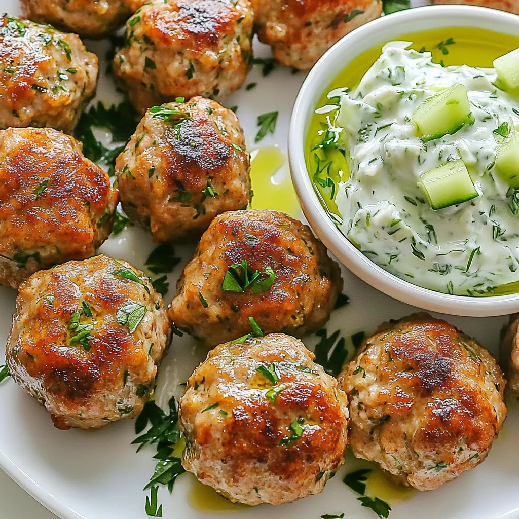 Greek Turkey Meatballs with Tzatziki Quick Recipe