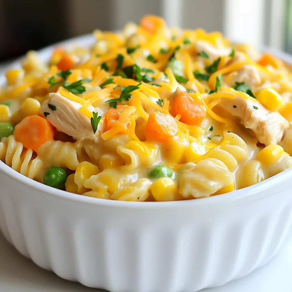 Chicken Pot Pie Pasta Simple and Creamy Delight