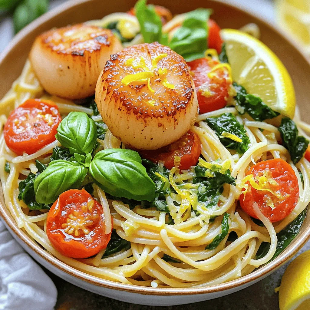 Tuscan Spaghetti with Jumbo Scallops Healthy Delight