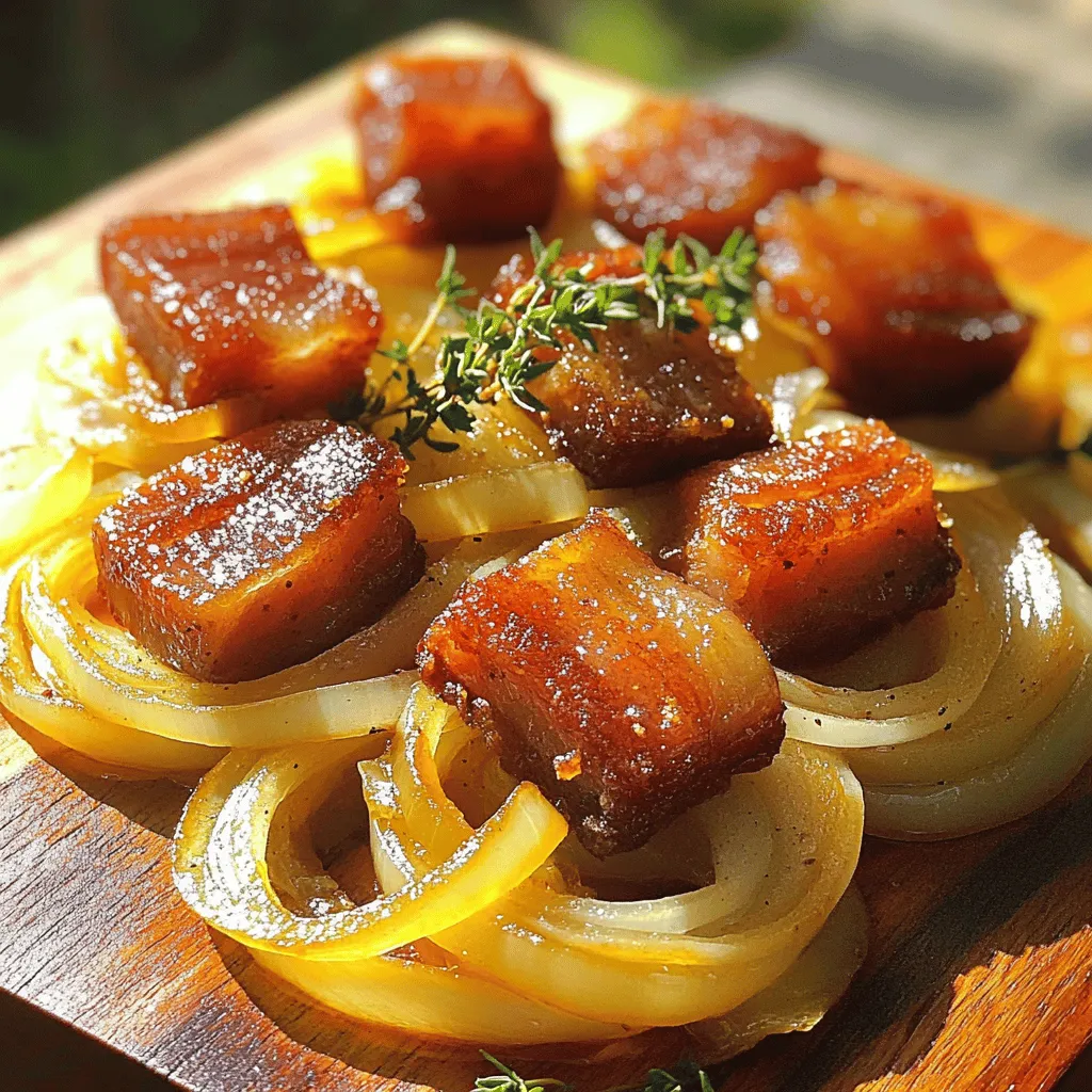 To make savory beer-infused onions with crispy salted pork, the ingredients play a key role. You need the following main items: