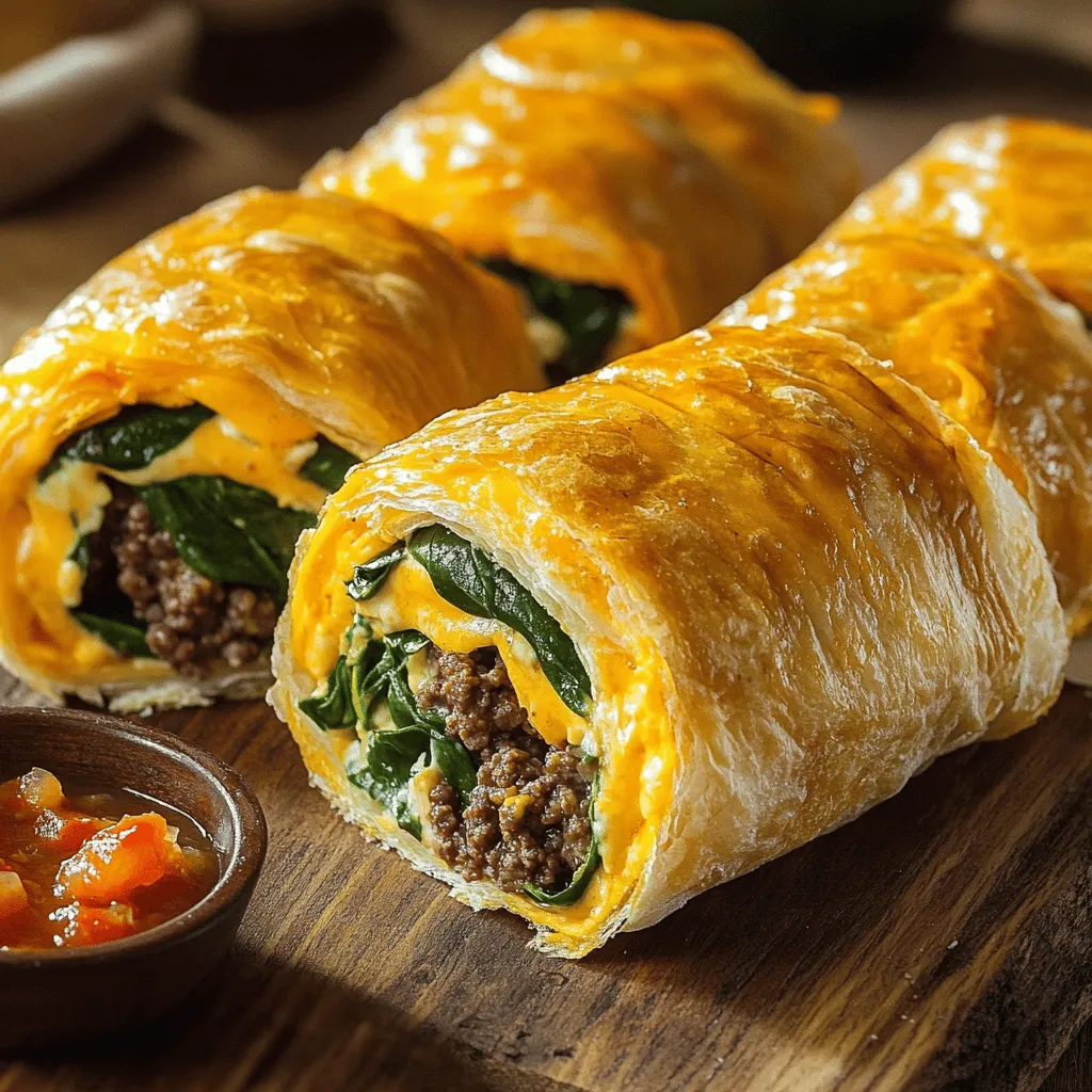 To make cheesy beef roll-ups, you need a few key ingredients. First, get 1 pound of ground beef. This beef will be the main star of your dish. Next, you need 1 cup of shredded cheddar cheese. This cheese adds a rich flavor and gooey texture.