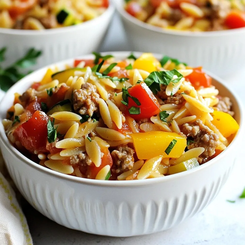 Ground Turkey Orzo Skillet Savory One-Pan Meal