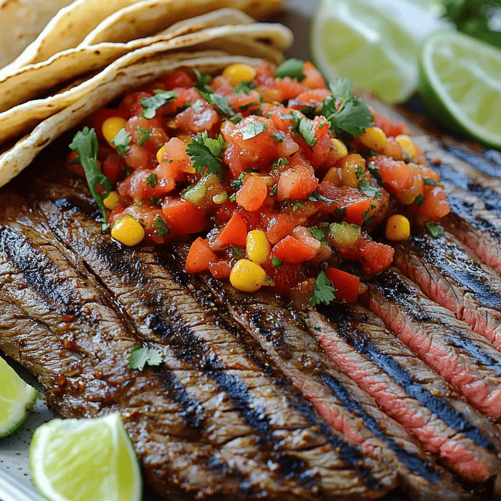 Grilled Flank Steak with Tomato Pepper Salsa Delight