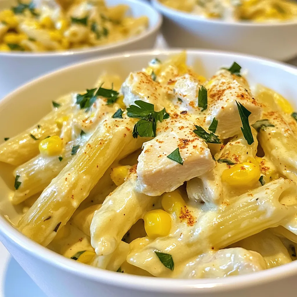 Creamy Chicken and Corn Pasta Comforting Dinner Option