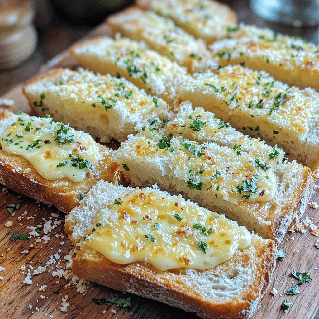 To make a great garlic bread recipe, start with the right ingredients. You need fresh and simple items.