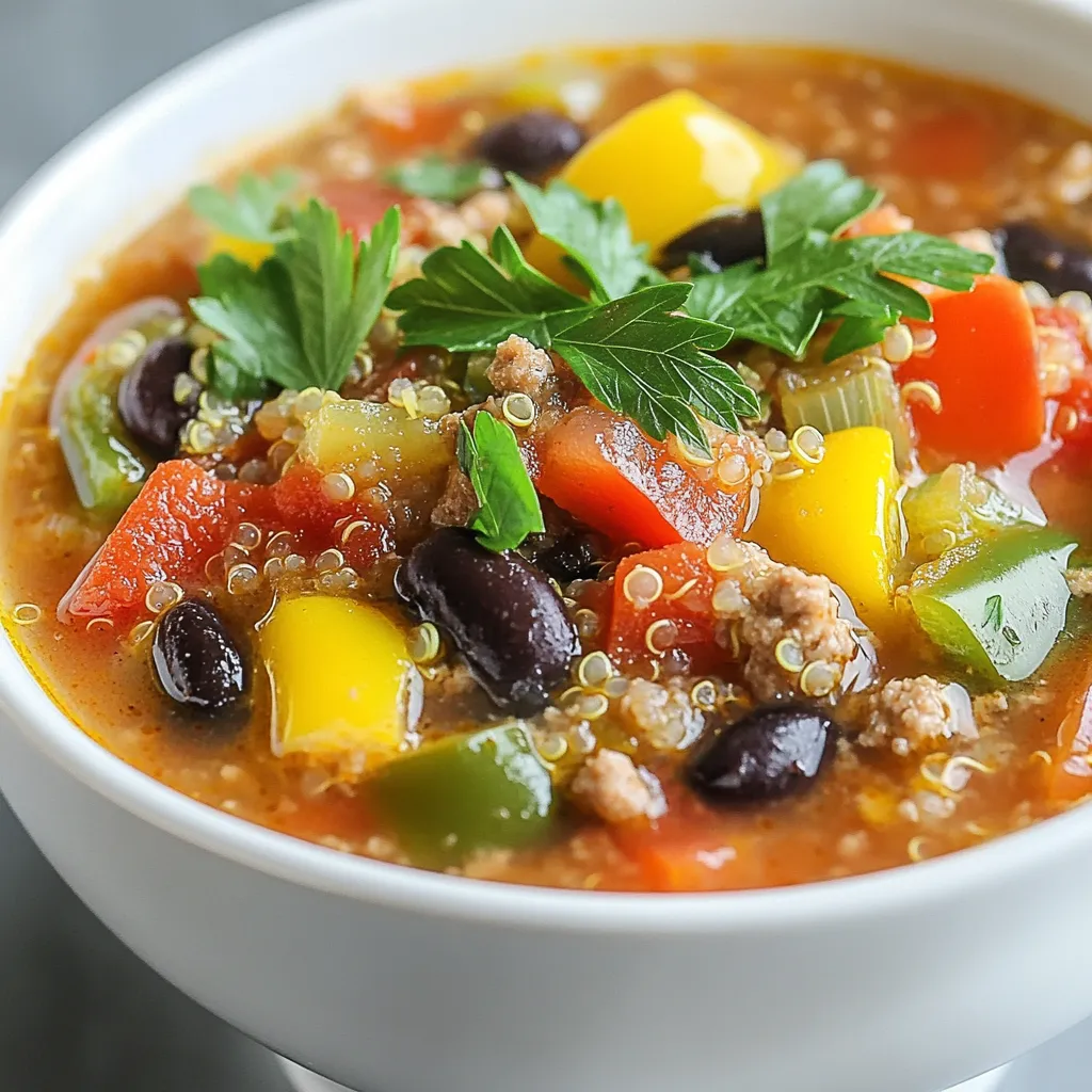 High Protein Stuffed Pepper Soup Easy and Healthy Meal