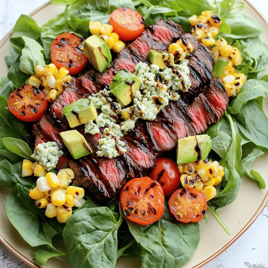 To make the Balsamic Steak Gorgonzola Salad with Grilled Corn, you need: