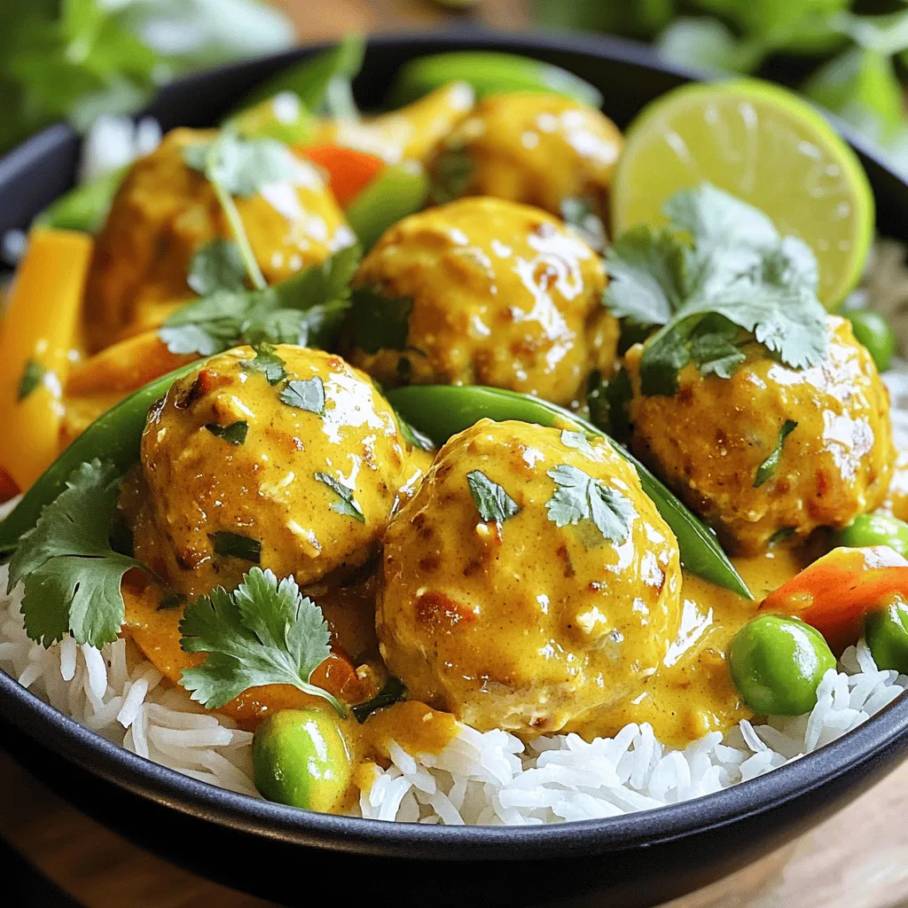 Coconut Curry Chicken Meatballs One Pot Delight