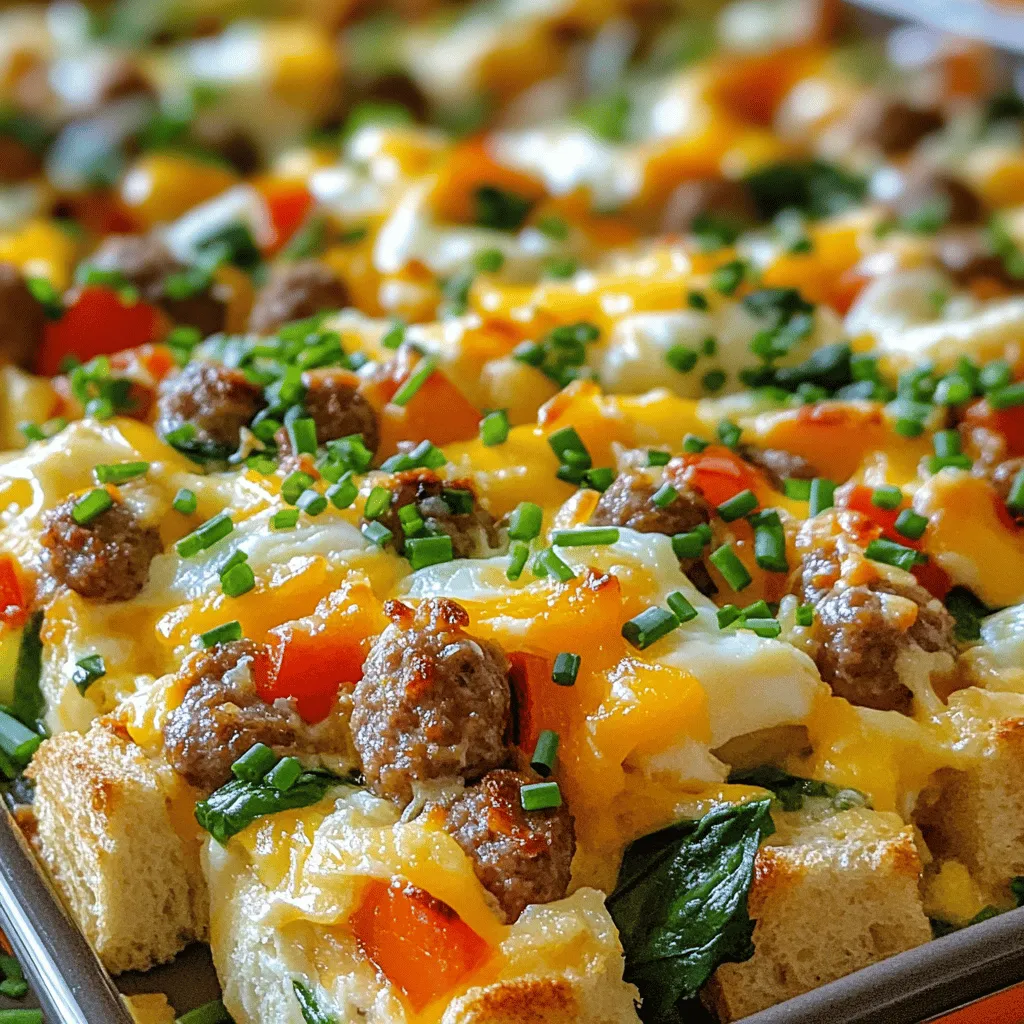 To make a tasty sausage egg casserole, you need: