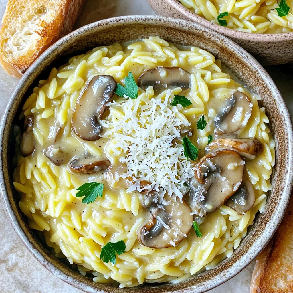 One-Pot Creamy Mushroom Parmesan Orzo Delight