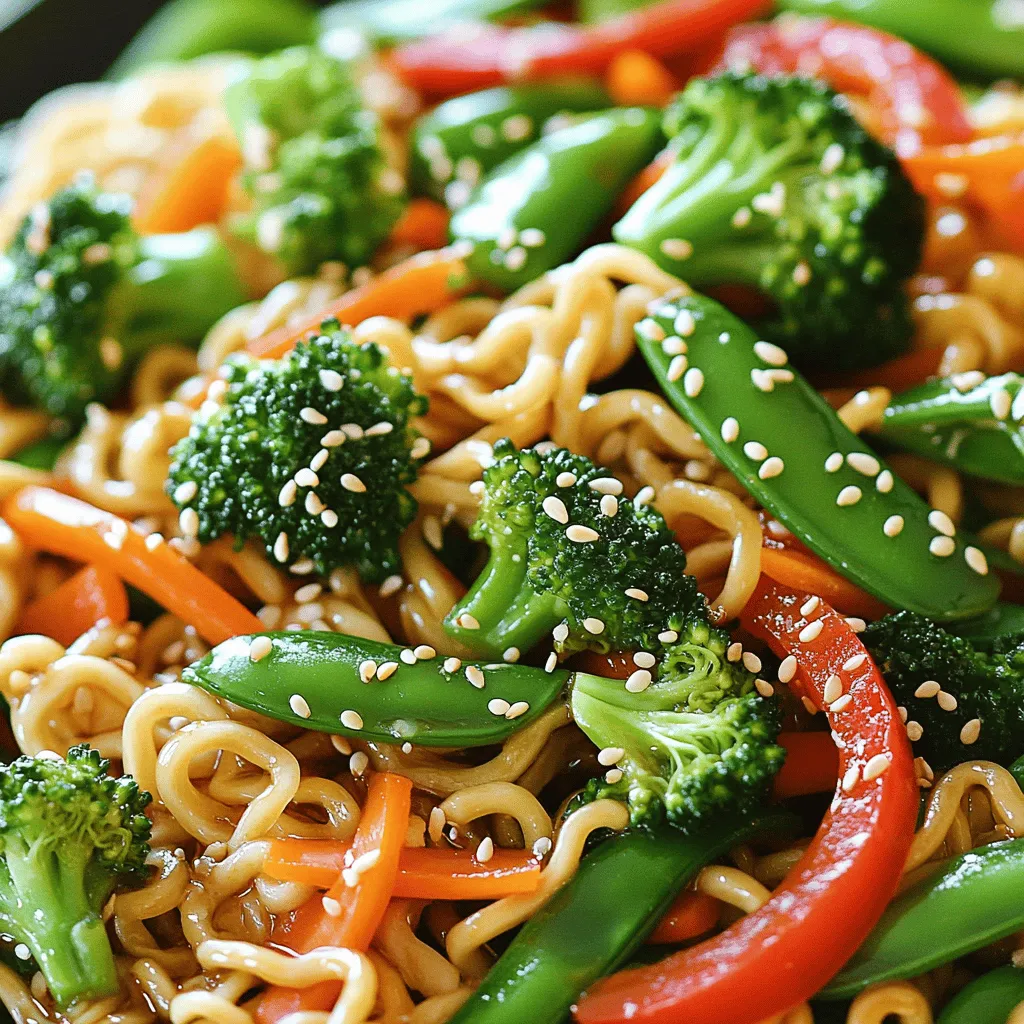 To make a tasty ramen noodle stir fry, you need a few key ingredients. First, you start with ramen noodles. I prefer two packs of instant ramen, but you can use any type. Discard the flavor packets; we’ll create our own flavor.