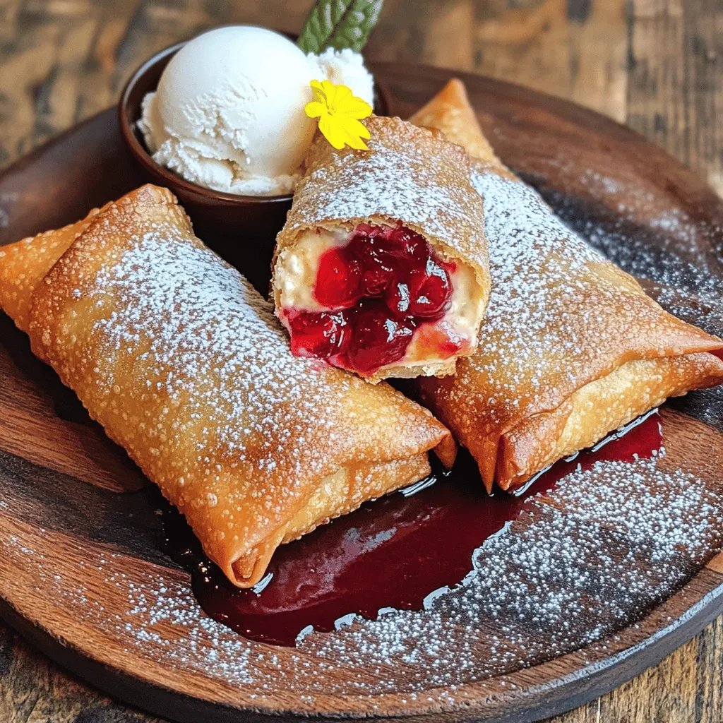 Cherry Cheesecake Egg Rolls Delightful Dessert Treat