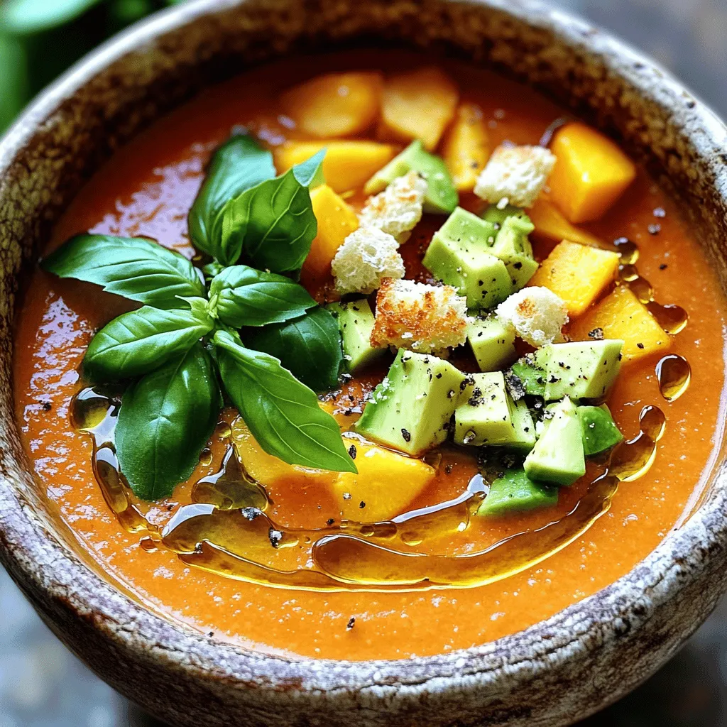 Fire Roasted Tomato Peach Gazpacho Fresh and Simple