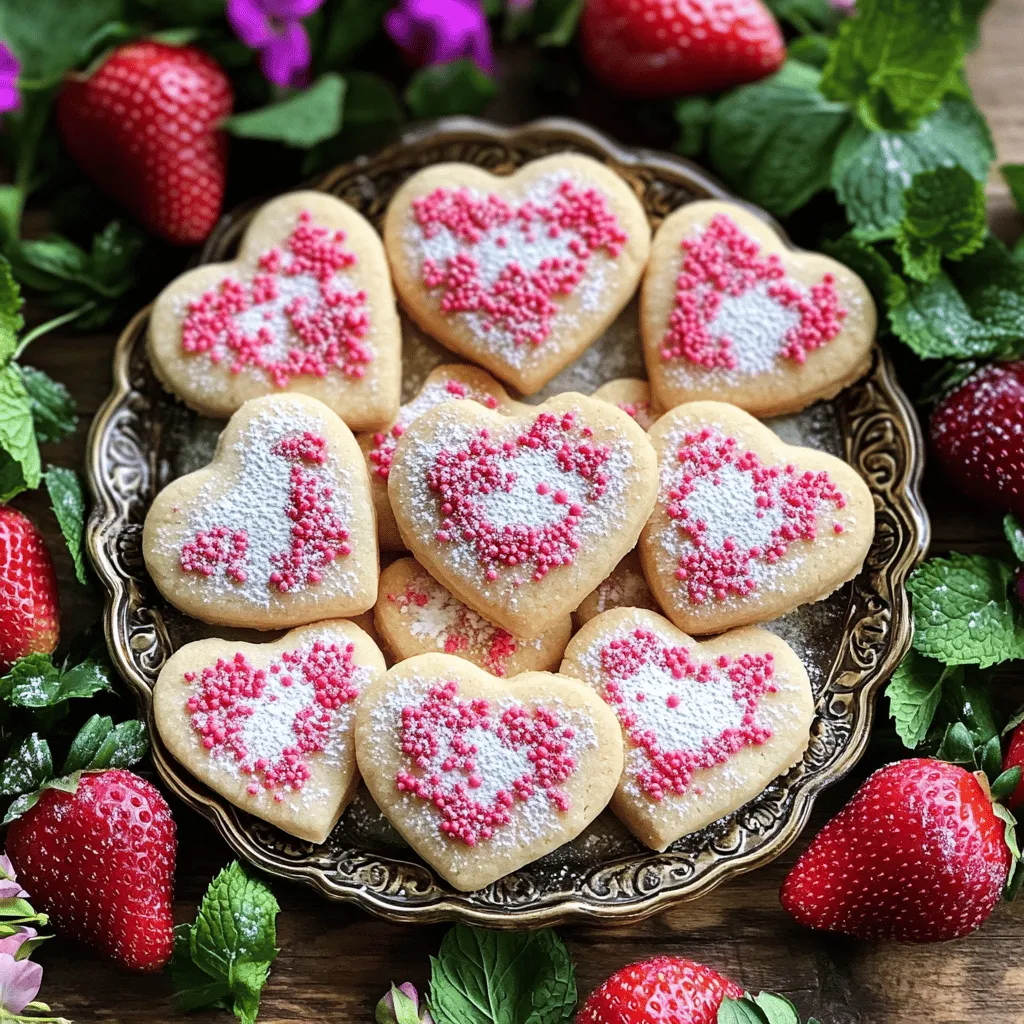 Heart-shaped strawberry shortbread cookies are a sweet delight. They bring joy, especially on Valentine